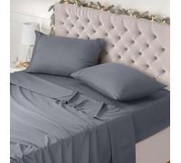 Utopia Bedding Juego de Sabanas 4 Piezas 160x200 - Poliéster Microfibra Cepillada - Oeko-Tex Certificado - Sábana Bajera, Sábana Plana y 2 Fundas de Almohada 50x75 (Cama 160, Gris)