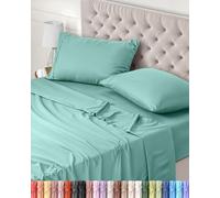 Utopia Bedding Juego de Sabanas 4 Piezas 180x200 - Poliéster Microfibra Cepillada - Oeko-Tex Certificado - Sábana Bajera, Sábana Plana y 2 Fundas de Almohada 50x75 (Cama 180, Azul SPA)
