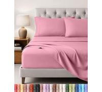 Utopia Bedding Juego de Sabanas 4 Piezas, 180x200cm, Rosa | Sábana Bajera, Sábana Plana y 2 Fundas de Almohada 50x75 - Cama 180 - Oeko-Tex Certificado - Poliéster Microfibra Cepillada