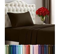 Utopia Bedding Juego de sábanas de 3 Piezas, Microfibra cepillada, Resistente al Encogimiento y a la decoloración, fácil Cuidado (Individual, marrón)