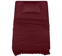 Utopia Bedding Juego de sábanas de 3 Piezas, Microfibra cepillada, Resistente al Encogimiento y a la decoloración, fácil Cuidado (Individual, borgoña)