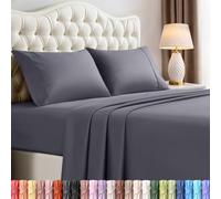Utopia Bedding Juego de sábanas de 4 Piezas, 1 sábana Bajera y encimera con 2 Fundas de Almohada, Resistente a Las Arrugas, al Encogimiento y a la decoloración, Tela de Microfibra cepillada Suave