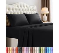 Utopia Bedding Juego de sábanas de 4 Piezas, Microfibra cepillada, Resistente al Encogimiento y a la decoloración, fácil Cuidado (matrimonial, Negro)
