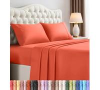 Utopia Bedding Juego de sábanas de 4 Piezas, Microfibra cepillada, Resistente al Encogimiento y a la decoloración, fácil Cuidado (matrimonial, Coral)