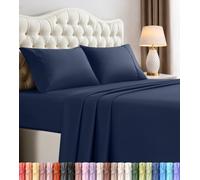 Utopia Bedding Juego de sábanas de 4 Piezas, Microfibra cepillada, Resistente al Encogimiento y a la decoloración, fácil Cuidado (King, Azul Marino)