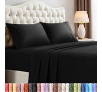 Utopia Bedding Juego de sábanas de 4 Piezas, Microfibra cepillada, Resistente al Encogimiento y a la decoloración, fácil Cuidado (matrimonial, Negro)