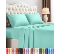 Utopia Bedding Juego de sábanas de 4 Piezas, Microfibra cepillada, Resistente al Encogimiento y a la decoloración, fácil Cuidado (King, Azul SPA)