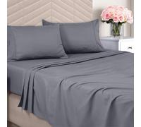 Utopia Bedding Juego de sábanas de Microfibra cepillada, sábanas Suaves para Cama tamaño Queen, sábanas de Lujo con sábana Bajera, sábana encimera y 2 Fundas de Almohada, Bolsillo Profundo (Gris)