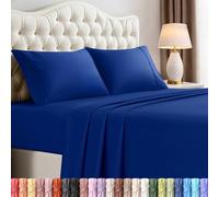 Utopia Bedding Juego de sábanas King de 4 Piezas para Cama de Matrimonio, Microfibra Suave y Transpirable, Incluye 1 sábana Bajera, 1 sábana encimera y 2 Fundas de Almohada (Azul Rey)