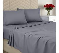 Utopia Bedding - Juego de sábanas tamaño King, Microfibra cepillada, sábanas Suaves para Cama tamaño King, Incluye 1 sábana Bajera, 1 encimera y 2 Fundas de Almohada, Bolsillo Profundo (Gris)