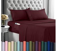 Utopia Bedding Juego de sábanas tamaño Queen, 4 Piezas de Microfibra Suave de Lujo con Bolsillos Profundos, Fundas de Almohada Bordadas, sábana Bajera con Bolsillo Lateral de Almacenamiento, sábana