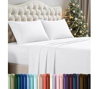 Utopia Bedding Juego de sábanas tamaño Queen, Ropa de Cama de 4 Piezas, Microfibra cepillada, Resistente al Encogimiento y a la decoloración, fácil Cuidado (Queen, Blanco)