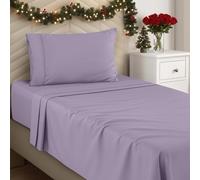 Utopia Bedding - Juego de sábanas tamaño Twin, Microfibra cepillada Suave para Cama Twin, Incluye 1 sábana Bajera, 1 Plana y 1 Funda de Almohada, Bolsillo Profundo (Lavanda)