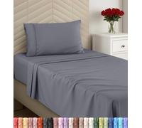 Utopia Bedding - Juego de sábanas tamaño Twin XL, Microfibra cepillada y Suave para Cama Twin XL, Incluye 1 sábana Bajera, 1 Plana y 1 Funda de Almohada, Bolsillo Profundo (Gris)