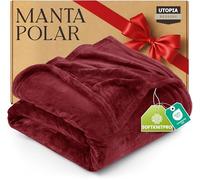 Utopia Bedding Kuschelige Fleecedecke [200x150 cm, Borgoña] Weiche, leichte, Warme Flauschige Decke Kuschelige und atmungsaktive Decken für Bett Sofa Couch