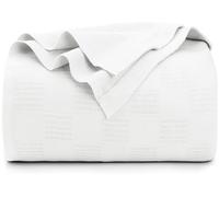 Utopia Bedding Manta 100% algodón (tamaño King, 90 x 108 Pulgadas), 350 g/m², Manta térmica Ligera, Suave y Transpirable para Todas Las Estaciones (Blanco)
