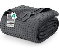 Utopia Bedding Manta de Punto gofre 100% algodón de 300 g/m², tamaño matrimonial, 228 x 213 cm, Suave, Ligera, Transpirable para Todas Las Estaciones