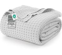 Utopia Bedding Manta Tipo Gofre De Algodón De 300 gsm (Plata - 228x228 cm), Edredón Suave, Ligero Y Transpirable para Todas Las Estaciones