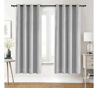 Utopia Bedding Opacas Cortinas Salon Modernas 2 Piezas 132x160 cm, Blanco grisáceo - Cortinas Térmicas Aislantes Frío Calor y para Dormitorio, Salón y Cocina con Ojales
