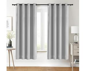 Utopia Bedding Opacas Cortinas Salon Modernas 2 Piezas 132x160 cm, Blanco grisáceo - Cortinas Térmicas Aislantes Frío Calor y para Dormitorio, Salón y Cocina con Ojales