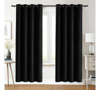 Utopia Bedding Opacas Cortinas Salon Modernas 2 Piezas 135x240 cm, Negro - Cortinas Térmicas Aislantes Frío Calor y para Dormitorio, Salón y Cocina con Ojales