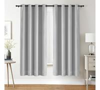 Utopia Bedding Opacas Cortinas Salon Modernas 2 Piezas 140x175 cm, Blanco Grisáceo - Cortinas Térmicas Aislantes Frío Calor y para Dormitorio, Salón y Cocina con Ojales