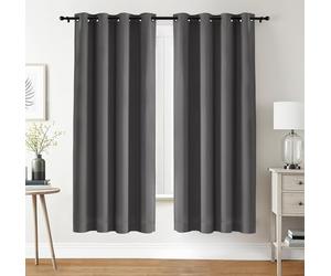 Utopia Bedding Opacas Cortinas Salon Modernas 2 Piezas 140x175 cm, Gris - Cortinas Térmicas Aislantes Frío Calor y para Dormitorio, Salón y Cocina con Ojales