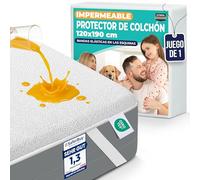 Utopia Bedding Protector Colchón 120 x 190 cm Impermeable, 4 Esquinas Elásticas, Certificación Oeko-Tex, Funda Colchón, Cubre Colchón Transpirable