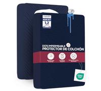 Utopia Bedding Protector Colchón 135 x 190 x 40 cm Impermeable, Certificación Oeko-Tex Funda Colchón, Cubre Colchón Transpirable, Elástico En Todo El Contorno Azul Marino