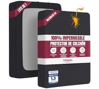 Utopia Bedding Protector Colchón 90 x 200 x 30 cm Impermeable, Certificación Oeko-Tex Funda Colchón, Cubre Colchón Transpirable, Elástico En Todo El Contorno Negro