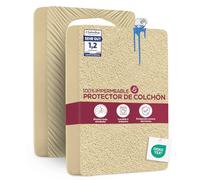 Utopia Bedding Protector Colchón 90 x 200 x 30 cm Impermeable, Certificación Oeko-Tex Funda Colchón, Cubre Colchón Transpirable, Elástico En Todo El Contorno Beige