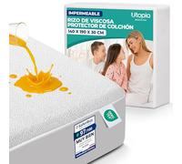 Utopia Bedding Protector de Colchón 140 x 190 x 30 cm Impermeable, Viscosa, Certificación Oeko-Tex, Funda Colchón Transpirable, Elástico En Todo