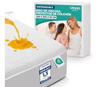 Utopia Bedding Protector de Colchón 200 x 200 x 30 cm Impermeable, Viscosa, Certificación Oeko-Tex, Funda Colchón Transpirable, Elástico En Todo
