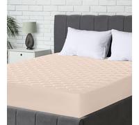 Utopia Bedding Protector de colchón Acolchado 90x190 cm, Microfibra - Transpirable, Funda para colchon estira hasta 38 cm de Profundidad (Cama 90, Beige)