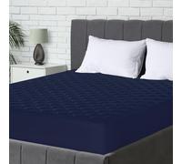 Utopia Bedding Protector de colchón Acolchado 90x200 cm, Microfibra - Transpirable, Funda para colchon estira hasta 30 cm de Profundidad (Cama 90, Azul Marino)