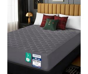 Utopia Bedding Protector de colchón Acolchado 90x200 cm, Microfibra - Transpirable, Funda para colchon estira hasta 30 cm de Profundidad (Cama 90, Gris)