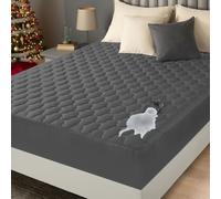 Utopia Bedding Protector de colchón Acolchado, Impermeable, tamaño Individual, se estira hasta 16 Pulgadas de Profundidad, Funda de colchón elástica Ajustable (Gris)