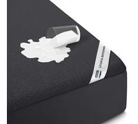 Utopia Bedding Protector de colchón de Rizo Impermeable, tamaño matrimonial, 200 g/m², Transpirable, Estilo Ajustado con Bolsillos elásticos (Negro)