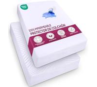 Utopia Bedding Protector de Colchón Impermeable, 135 x 190 cm, para Colchones de hasta 30 cm de Altura, Ligero y Suave con Laterales Elásticos - Blanco