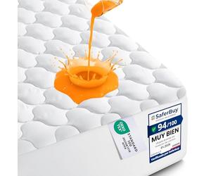 Utopia Bedding Protector de Colchón Impermeable 160x200 cm, Funda Protectora para Cama, Resistente al Agua (Blanco)