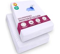 Utopia Bedding Protector de Colchón Impermeable, 180 x 200 cm, para Colchones de hasta 30 cm de Altura, Ligero y Suave con Laterales Elásticos - Blanco