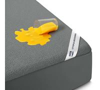 Utopia Bedding Protector de colchón Impermeable de Rizo Transpirable, Ajustado, con Bolsillos elásticos, 200 g/m², Cama Doble, Color Gris