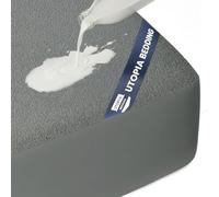 Utopia Bedding Protector de colchón Impermeable tamaño Queen, Funda de colchón de Rizo 200 g/m², Transpirable, Estilo Ajustado con Bolsillos elásticos (Gris)