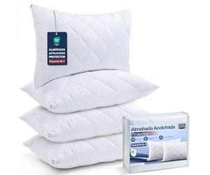 Utopia Bedding Protectores de Almohada 50x75 cm, Paquete de 4 Fundas de Almohada Acolchadas con Cremallera, Funda de Almohada de Microfibra Suave y Transpirable (Blanco)