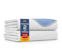 Utopia Bedding Protectores de Cama 75 x 90 cm (Paquete de 2) Blanco/Azul - Protectores de colchón Impermeables, Lavables y Reutilizables