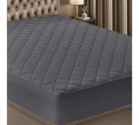 Utopia Bedding Quilted Fitted Mattress Pad, Queen Size, Elastic Fitted Mattress Topper Protector and Cover Stretches up to 16 Inches Deep, Machine Washable (Grey)