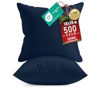 Utopia Bedding - Relleno de cojines decorativos para interior, para cama y sofá, paquete de 2, color azul marino, 45,7 x 45,7 cm