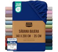 Utopia Bedding Sabana Bajera 140x200 - Azul Real- Certificado Oeko Tex - Bolsillo Profundo - Microfibra Cepillada (Cama 140)