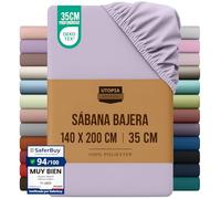 Utopia Bedding Sabana Bajera 140x200 - Lavanda - Certificado Oeko Tex - Bolsillo Profundo - Microfibra de Poliéster Cepillado (Cama 140)