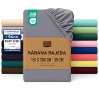 Utopia Bedding Sabana Bajera 150x190/200 - Gris - Certificado Oeko Tex - Bolsillo Profundo - Microfibra Cepillada (Cama 150)